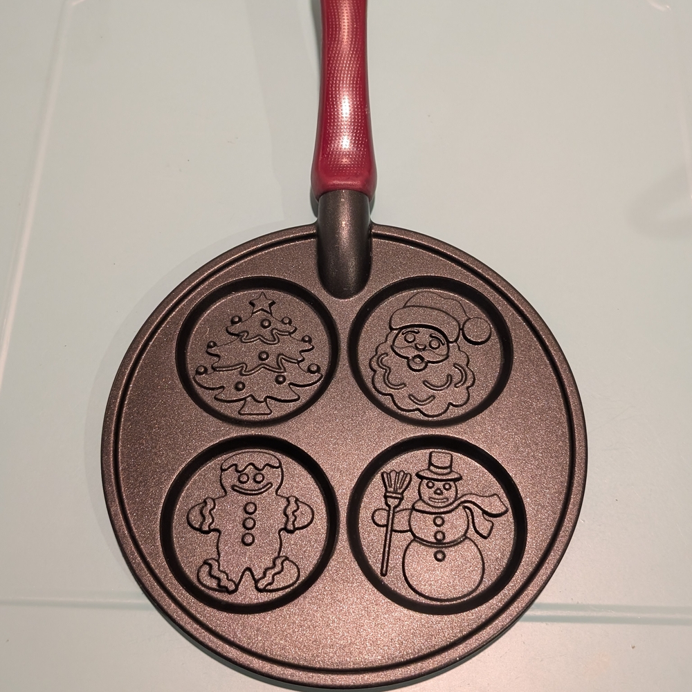 Nordic Ware Holiday Pancake Pan - Red Handle